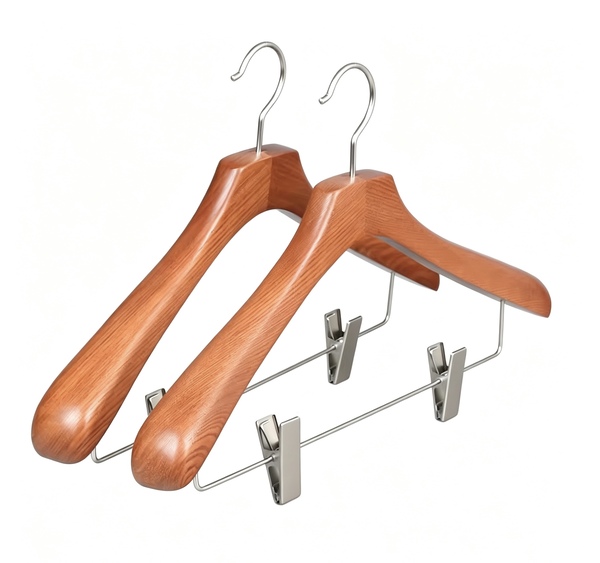 Premium Wooden Suit Hangers for Boutiques & Clothing Stores